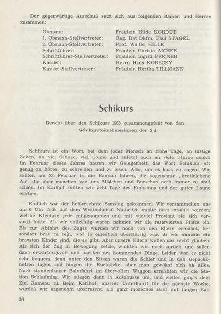 Handelsschule VII - Schikurs 1962 1963 - 1